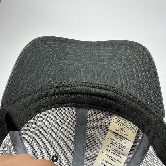 Patagonia Mesh Canvas Patch Sunset Mountains Logo Trucker Camp Hat Gray Baseball - Picture 8 of 8